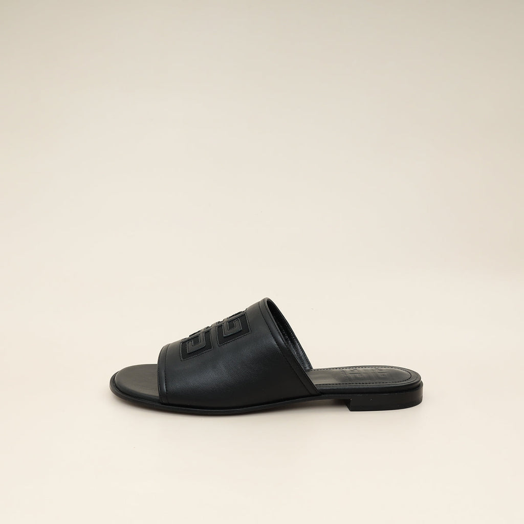 Givenchy Black 4G Flat Slide Sandal 38