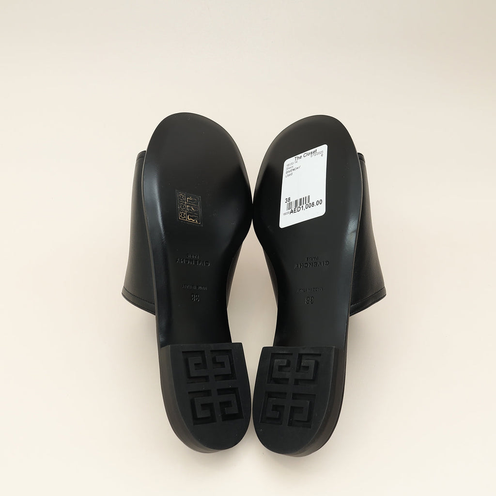 Givenchy Black 4G Flat Slide Sandal 38