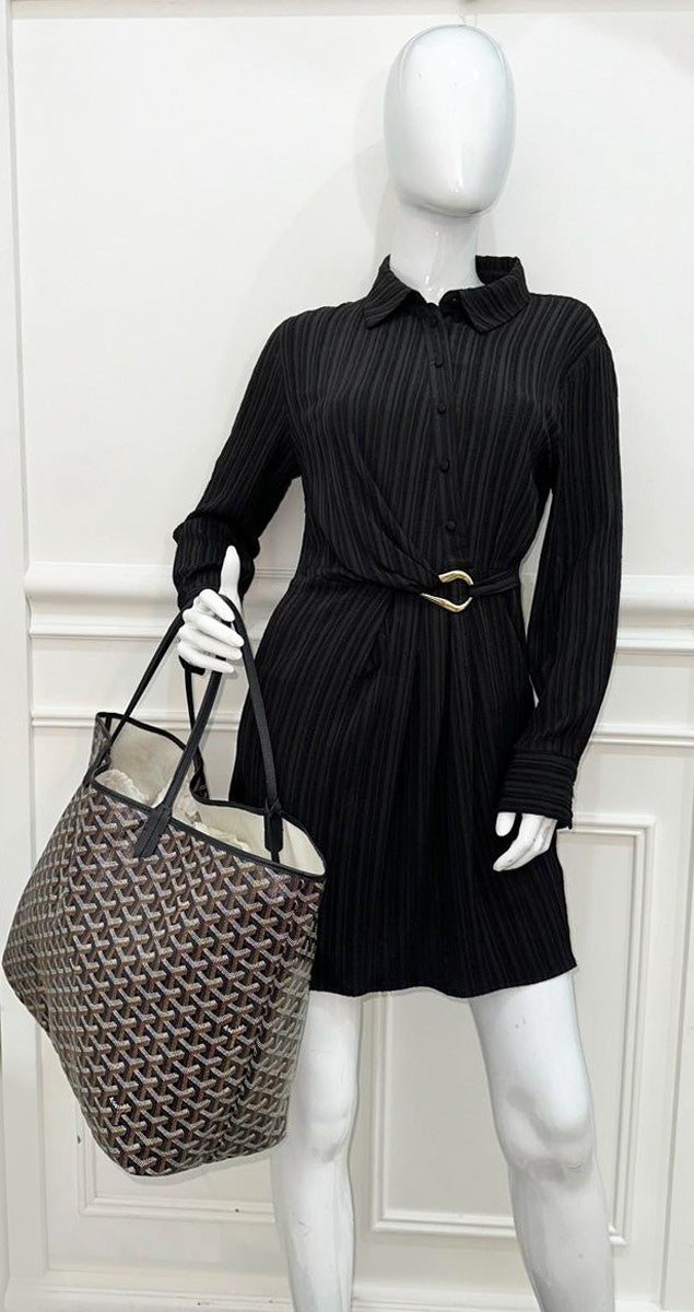 Goyard Black Goyardine Saint Louis GM Bag