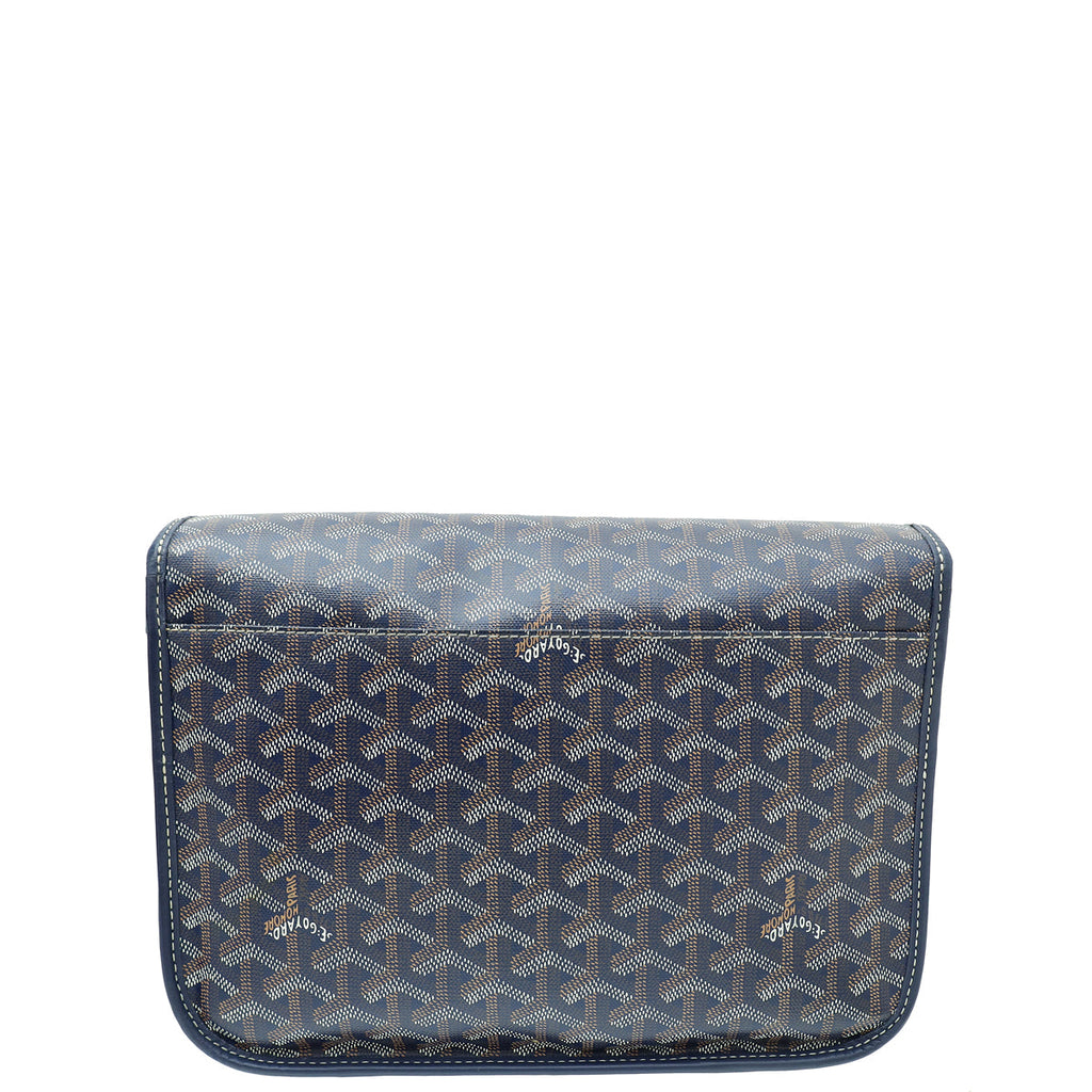 Goyard Navy Blue Goyardine Belvedere MM Messenger Bag
