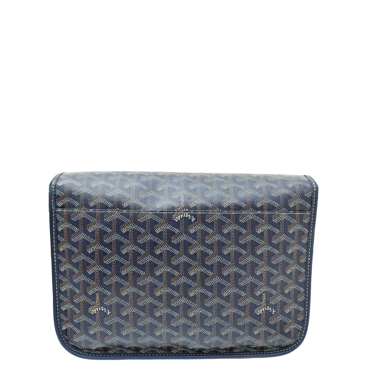 Goyard Navy Blue Goyardine Belvedere MM Messenger Bag