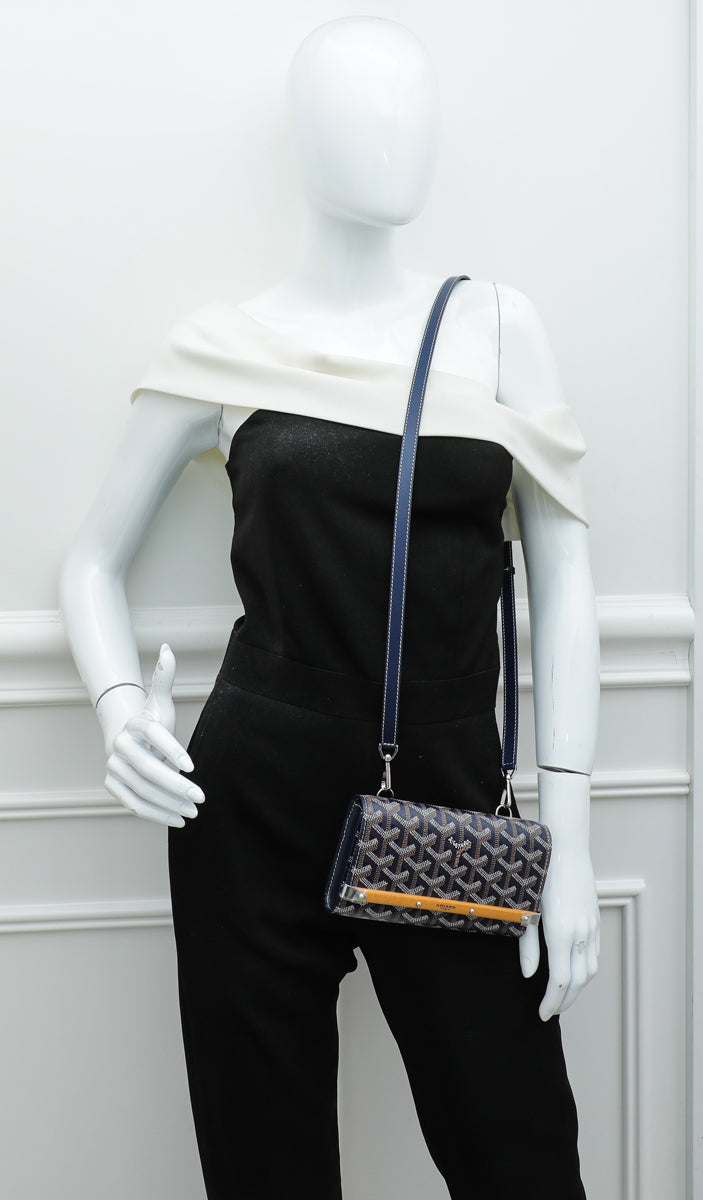Goyard Blue Monte-Carlo Mini Case w/Strap