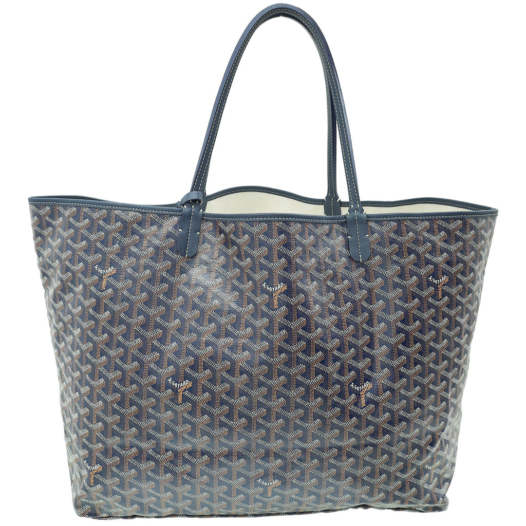Goyard Navy Blue Goyardine Saint Louis GM Bag