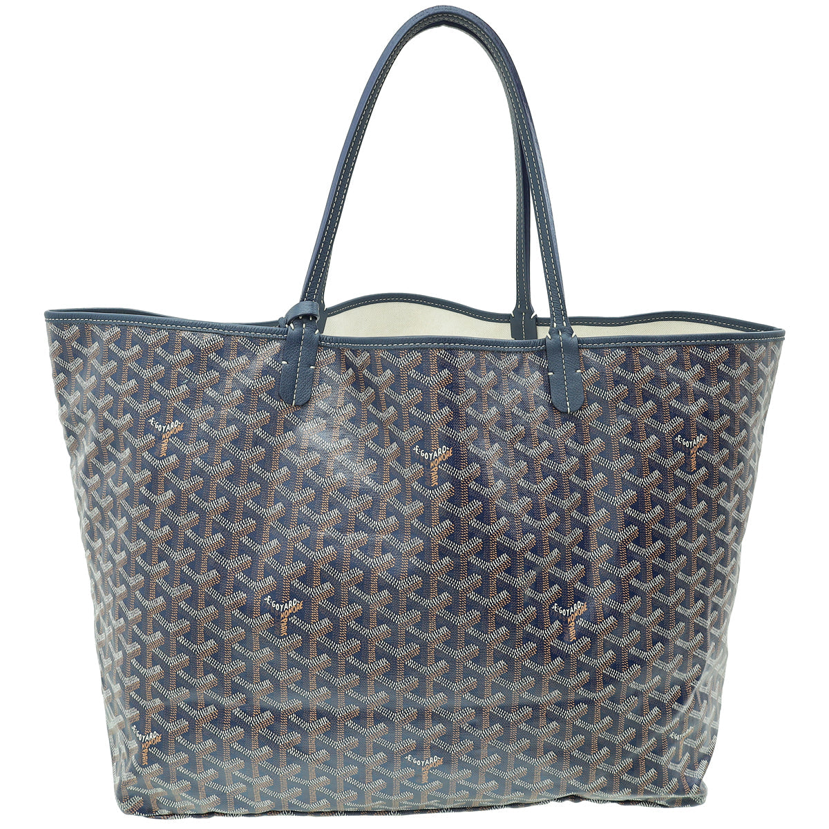 Goyard Navy Blue Goyardine Saint Louis GM Bag