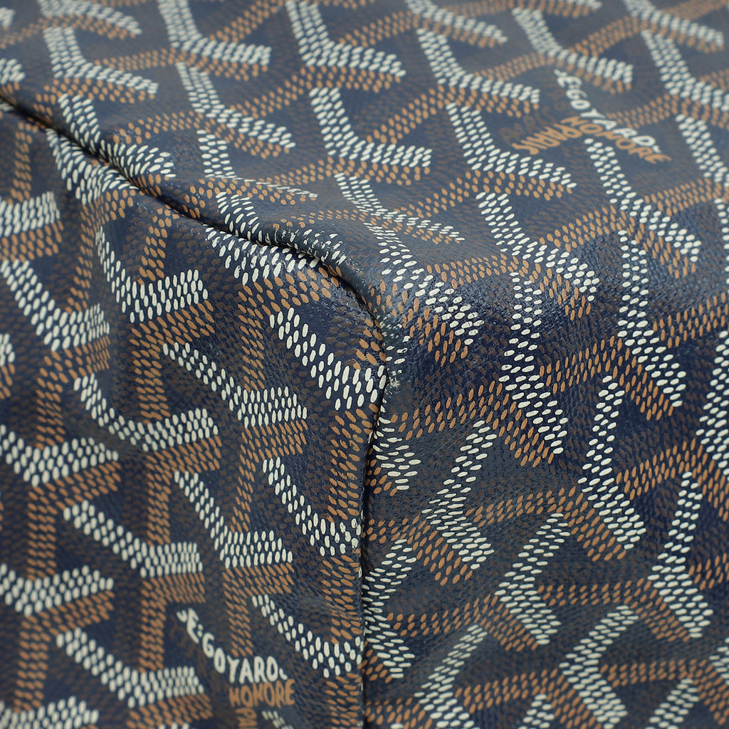 Goyard Navy Blue Goyardine Saint Louis GM Bag