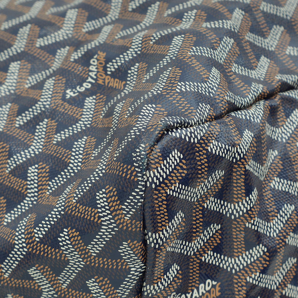 Goyard Navy Blue Goyardine Saint Louis GM Bag