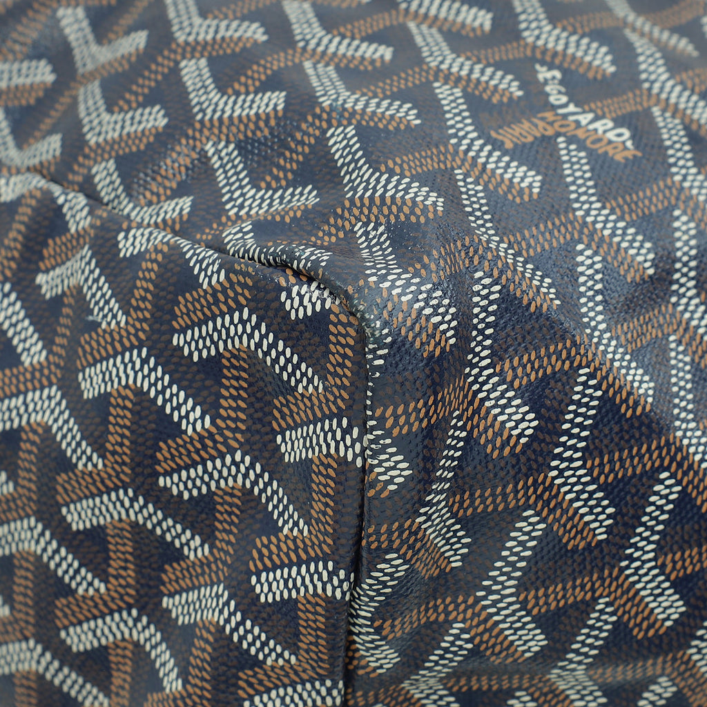 Goyard Navy Blue Goyardine Saint Louis GM Bag