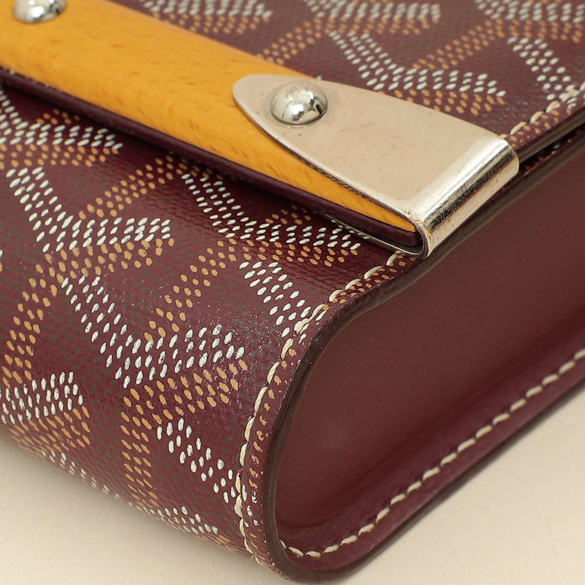 Goyard Burgundy Goyardine Monte Carlo PM Strap Clutch Bag