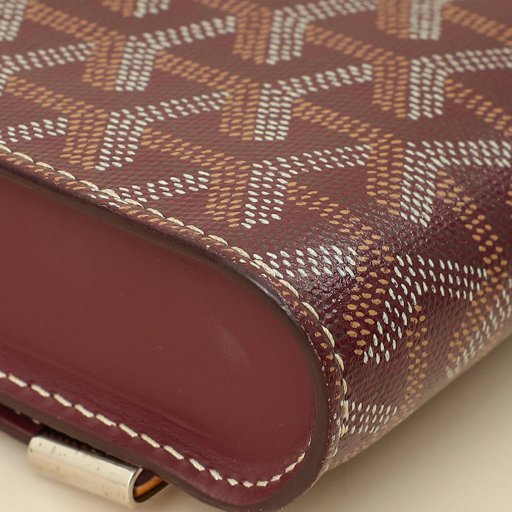Goyard Burgundy Goyardine Monte Carlo PM Strap Clutch Bag
