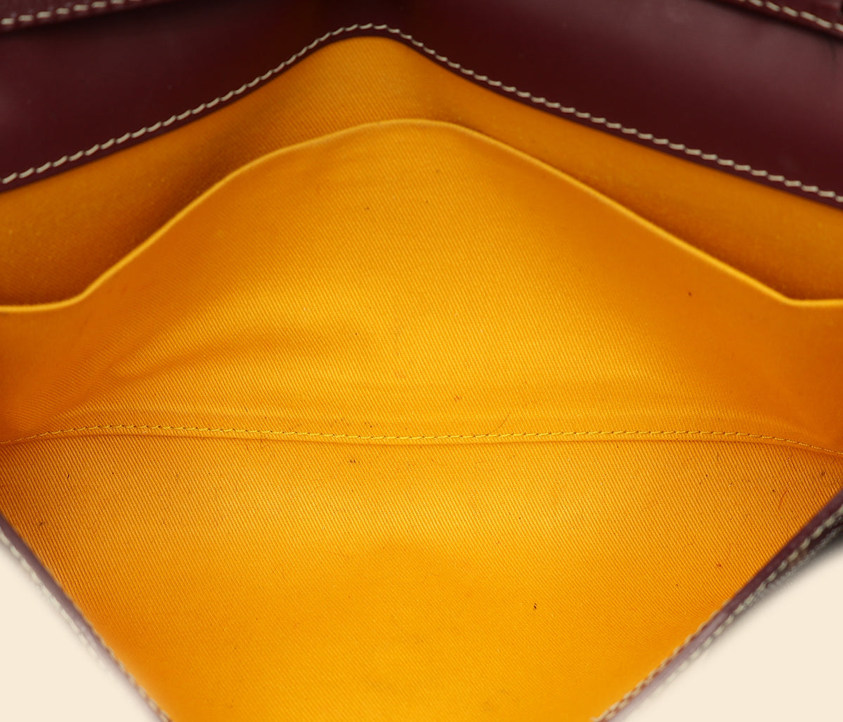 Goyard Burgundy Goyardine Monte Carlo PM Strap Clutch Bag