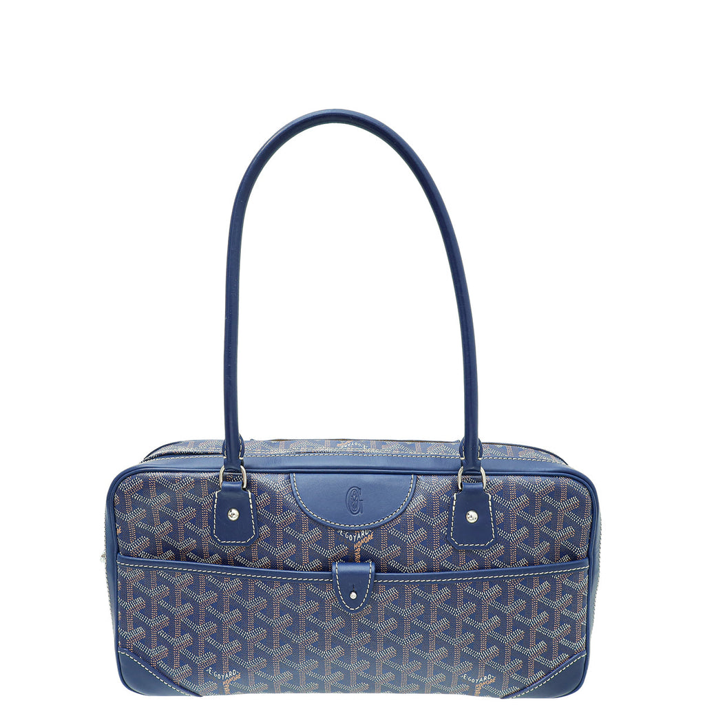 Goyard Navy Blue Goyardine Saint Martin Bag