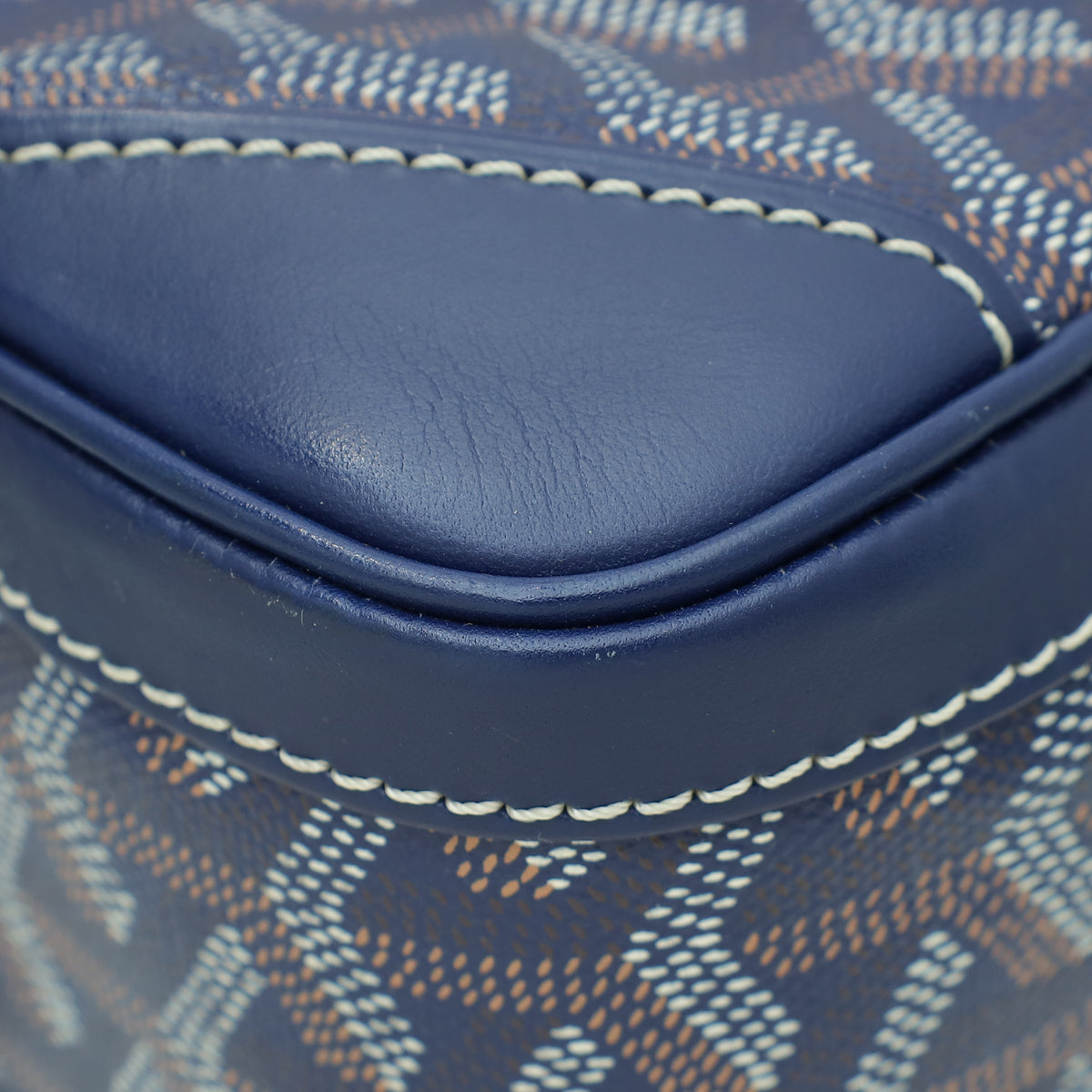 Goyard Navy Blue Goyardine Saint Martin Bag