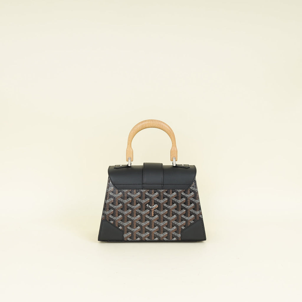 Goyard Black Goyardine Saigon Structure Mini Bag UP INITIAL