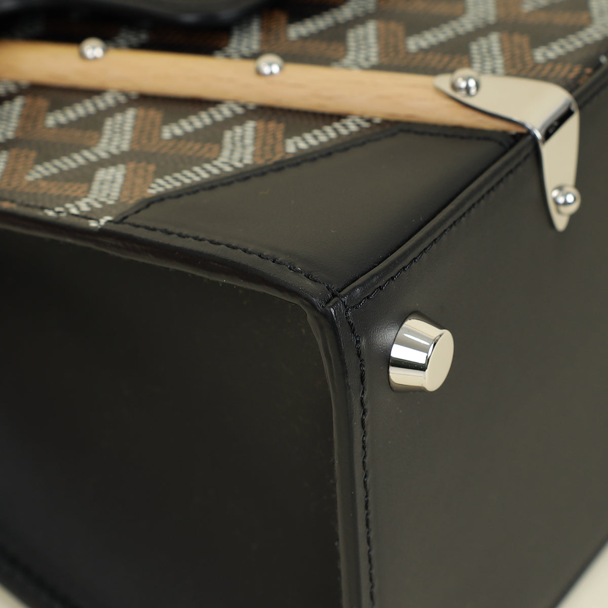 Goyard Black Goyardine Saigon Structure Mini Bag UP INITIAL