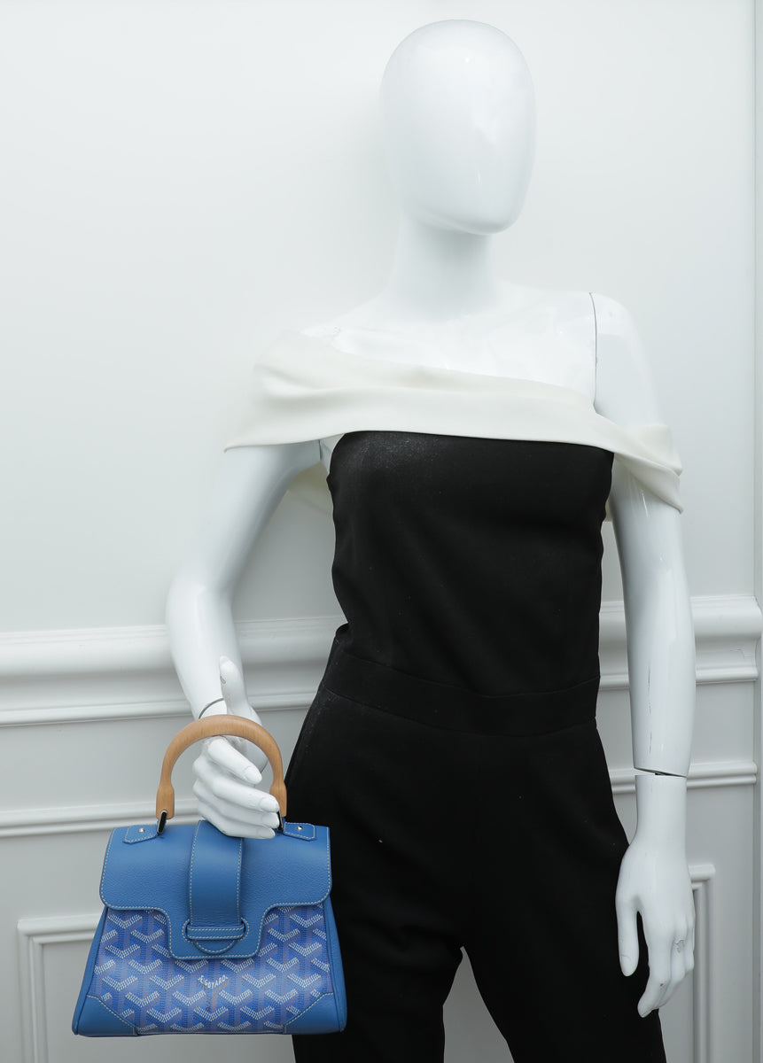 Goyard Blue Goyardine Souple Mini Saigon Bag