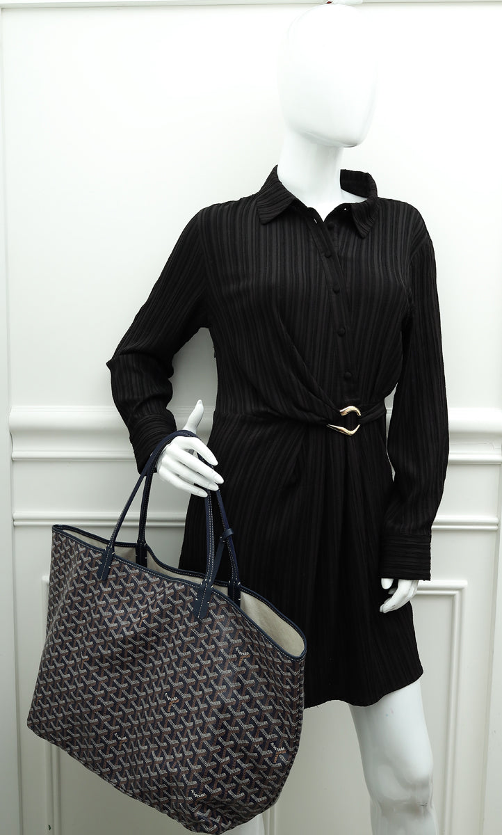 Goyard Blue Goyardine Saint Louis GM Bag