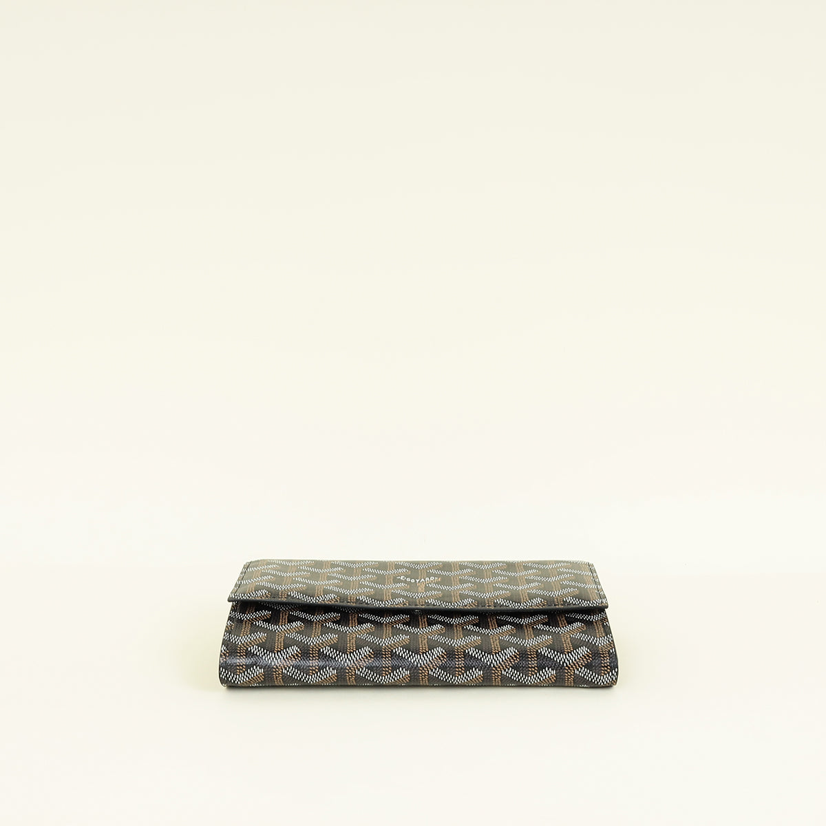 Goyard Black Goyardine Continental Wallet W/ Strap