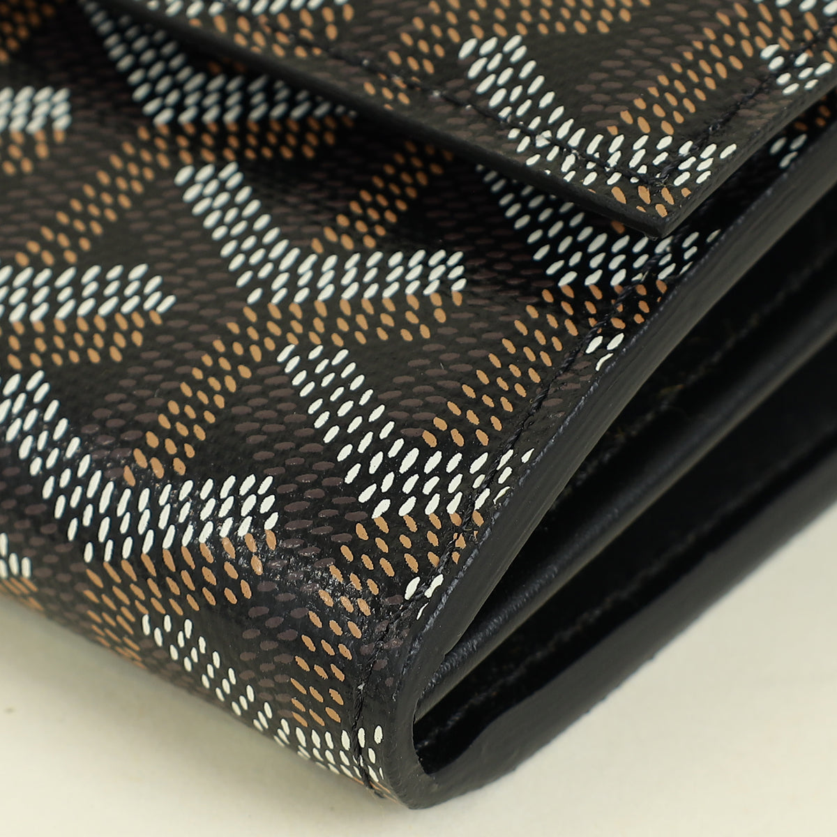 Goyard Black Goyardine Continental Wallet W/ Strap