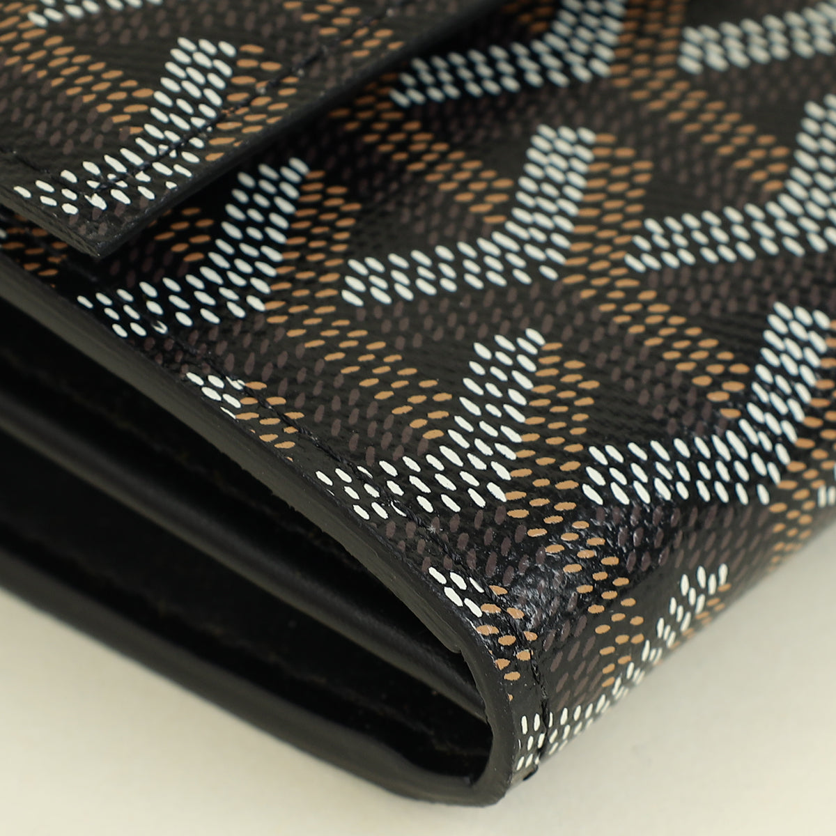 Goyard Black Goyardine Continental Wallet W/ Strap