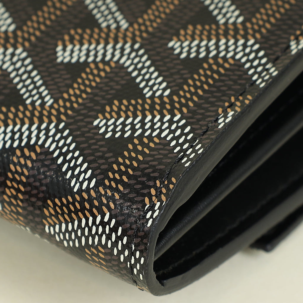 Goyard Black Goyardine Continental Wallet W/ Strap