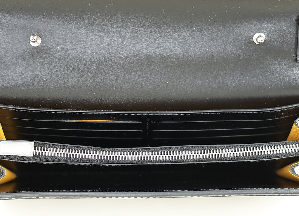 Goyard Black Goyardine Continental Wallet W/ Strap