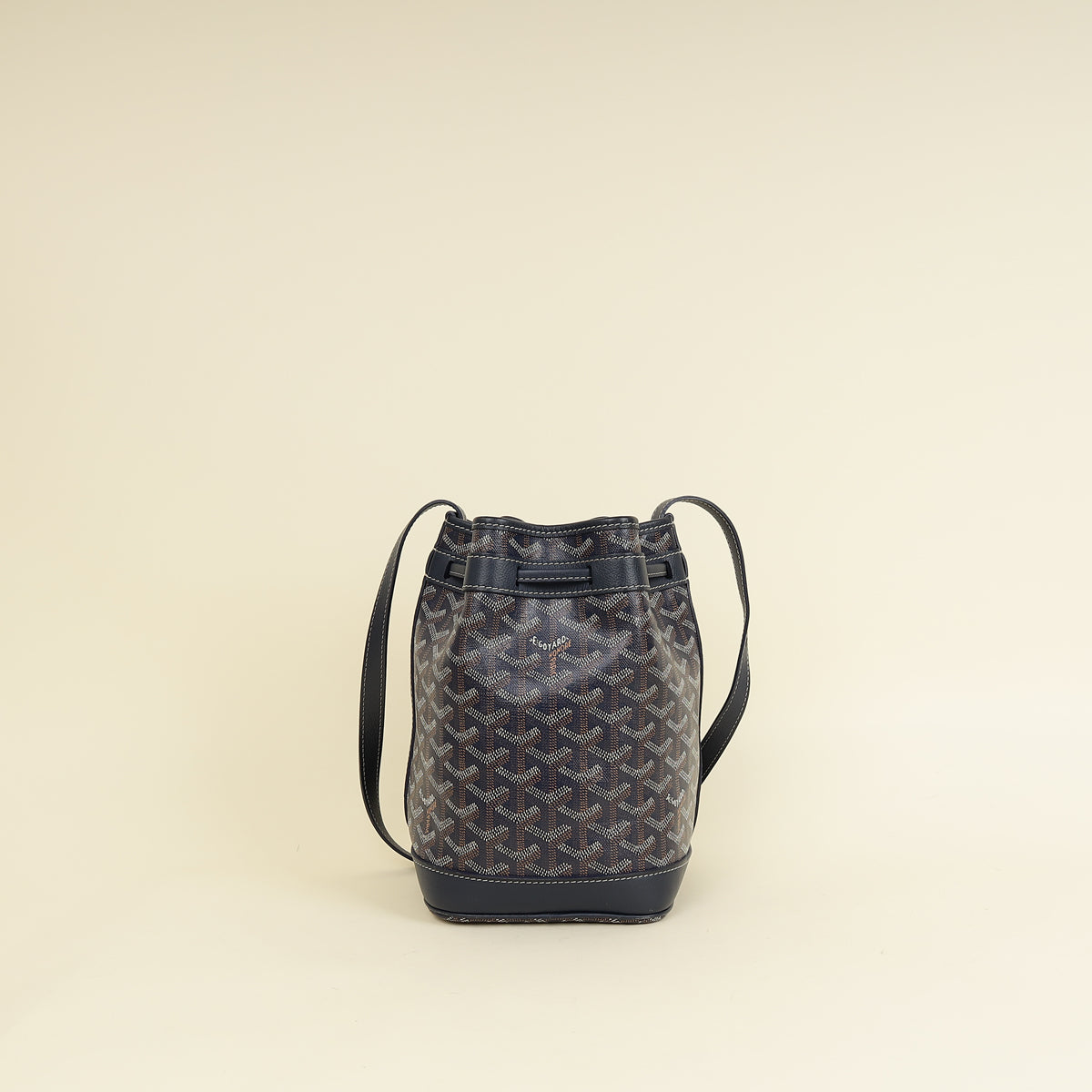 Goyard Navy Blue Goyardine Petit Flot Bucket Bag