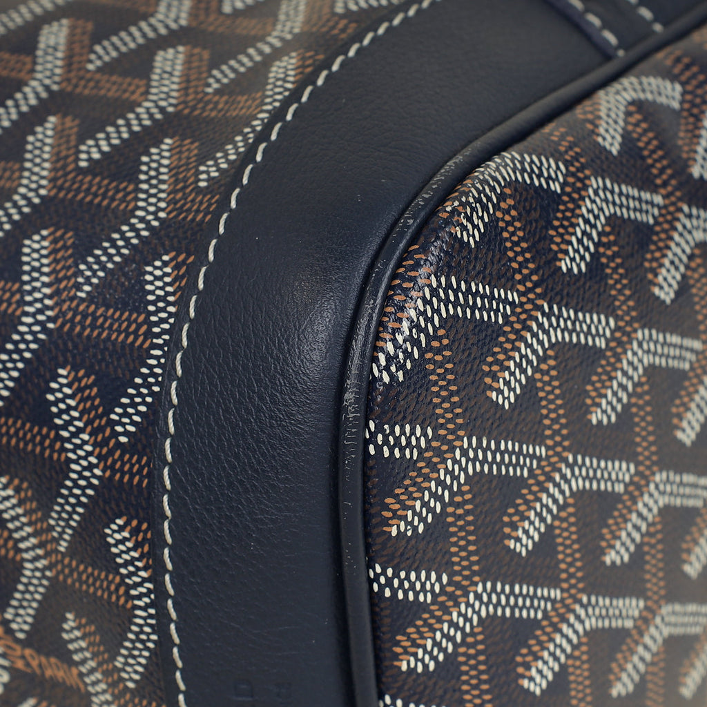 Goyard Navy Blue Goyardine Petit Flot Bucket Bag