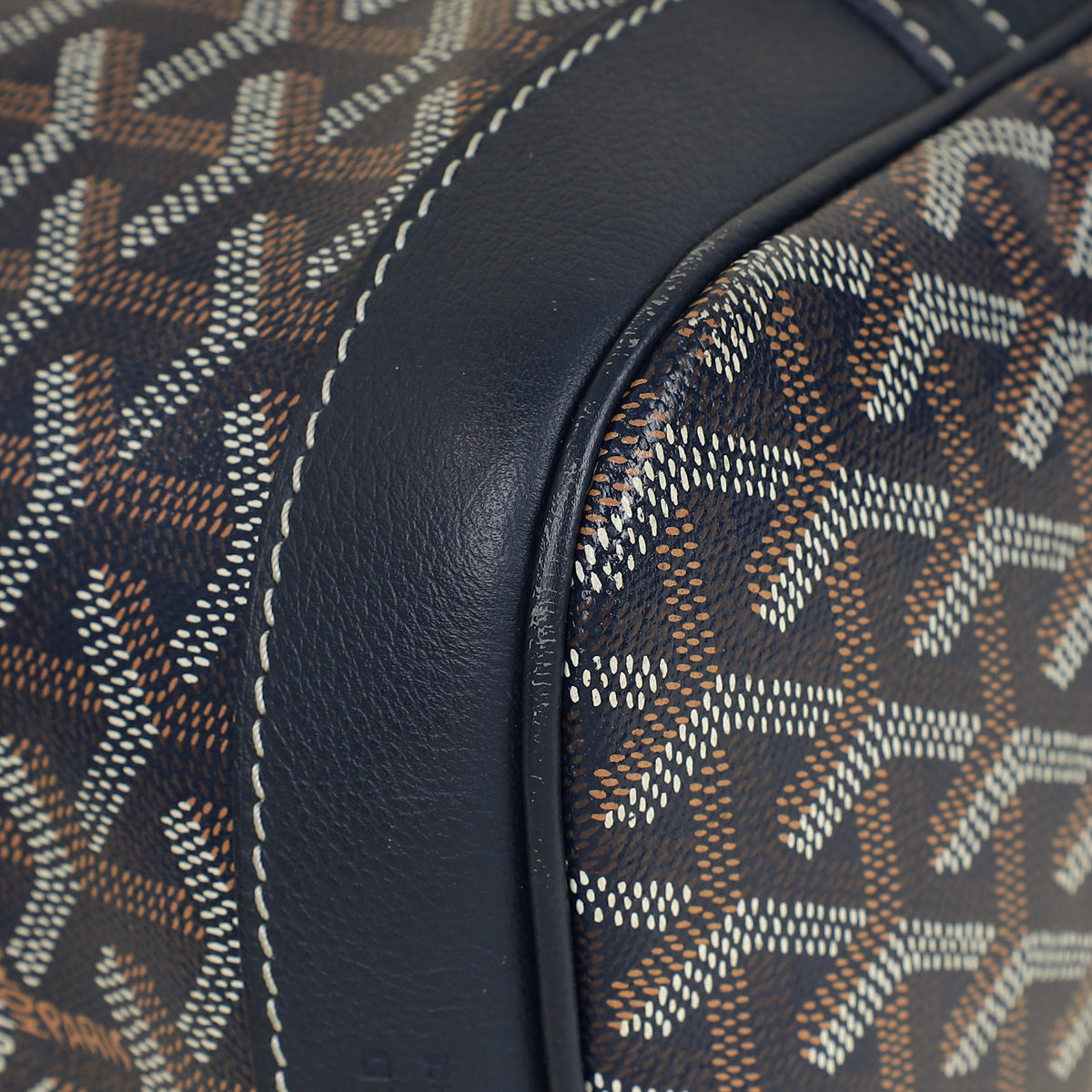 Goyard Navy Blue Goyardine Petit Flot Bucket Bag