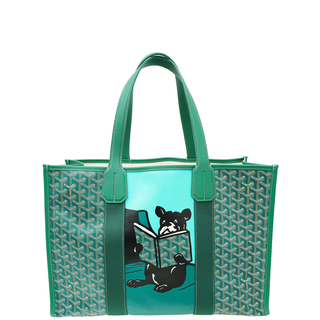 Goyard Green Goyardine Villette MM Tote Bag