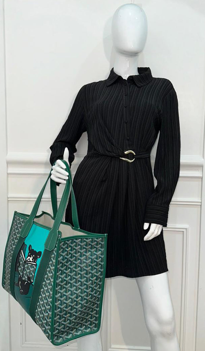 Goyard Green Goyardine Villette MM Tote Bag
