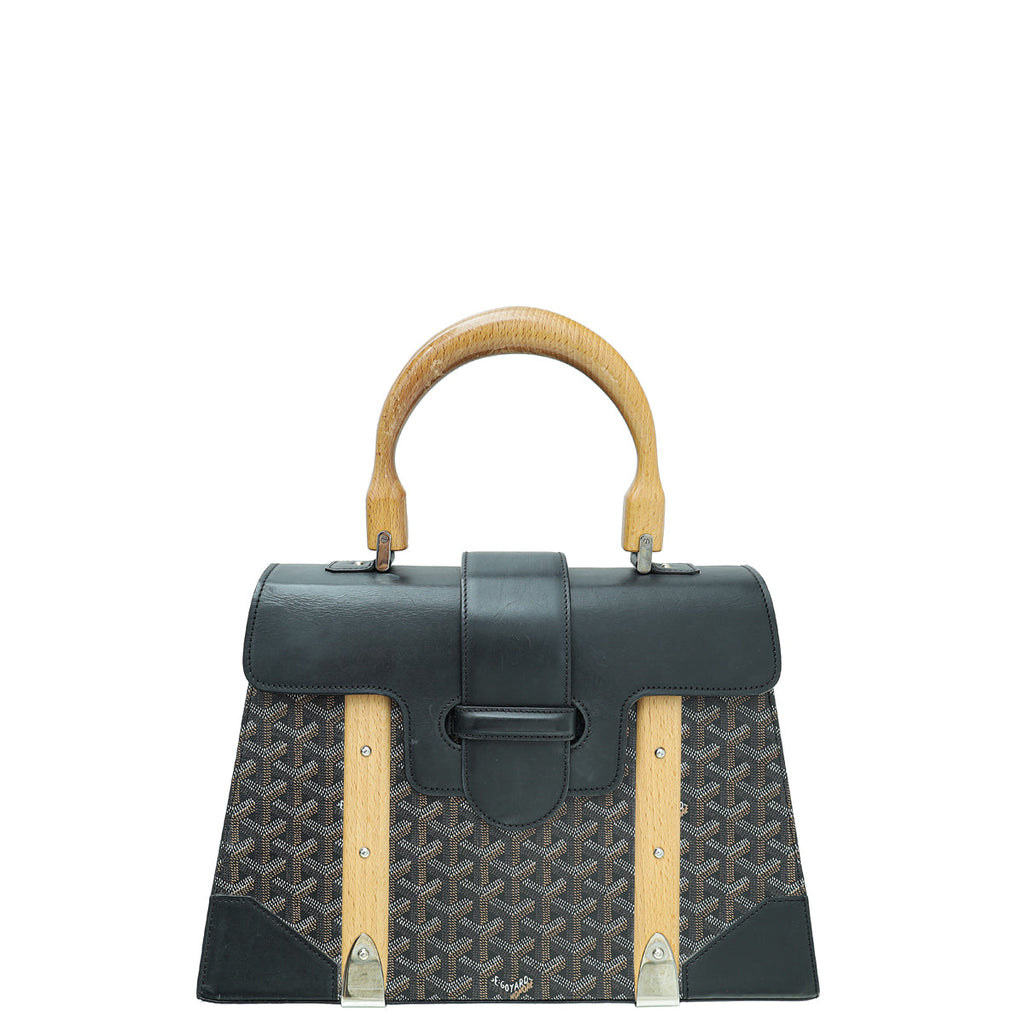Goyard Black Goyardine Saigon MM Bag