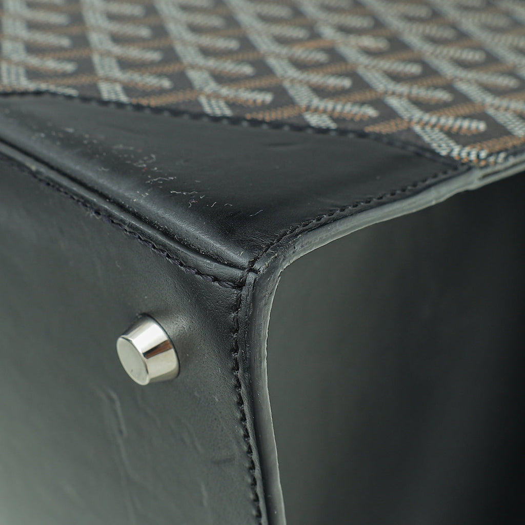 Goyard Black Goyardine Saigon MM Bag