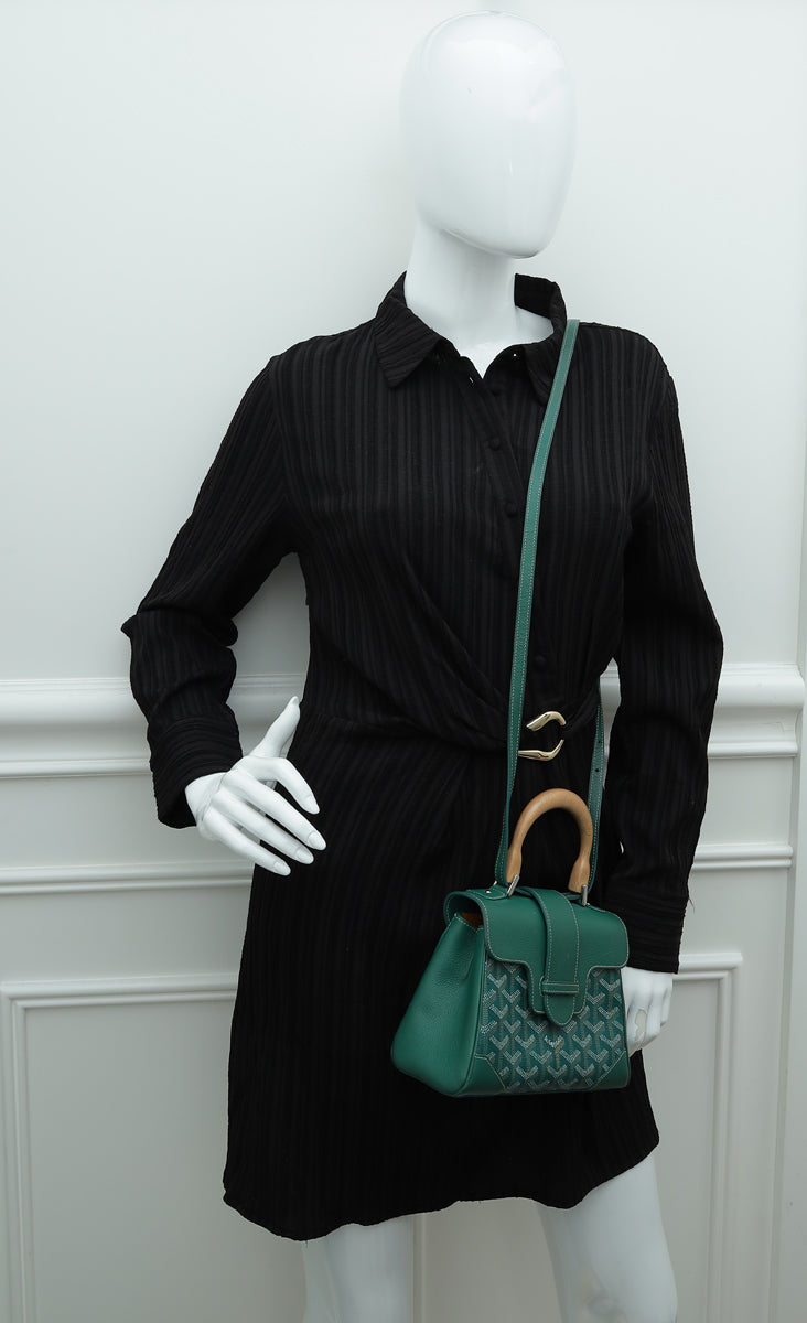 Goyard Goyardine Green Saigon Souple Mini Bag