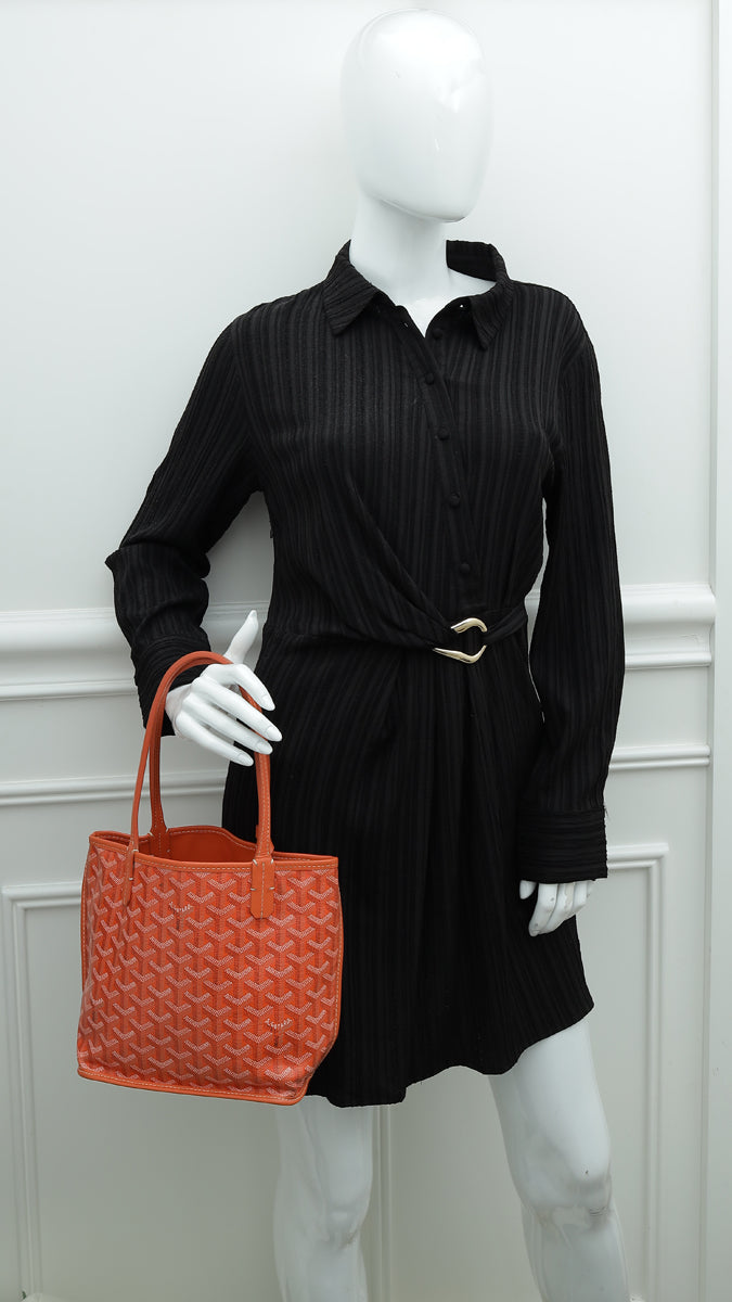 Goyard Orange Goyardine Anjou Mini Bag