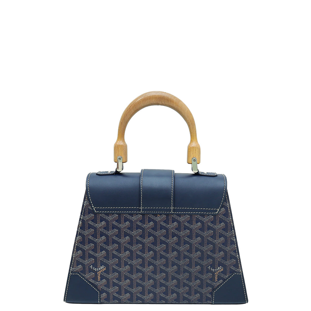 Goyard Navy Blue Goyardine Saigon Bandouliere PM Bag