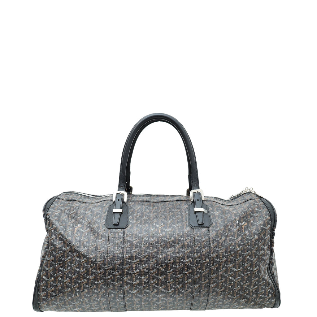 Goyard Black Goyardine Croisiere Boston 55 Bag