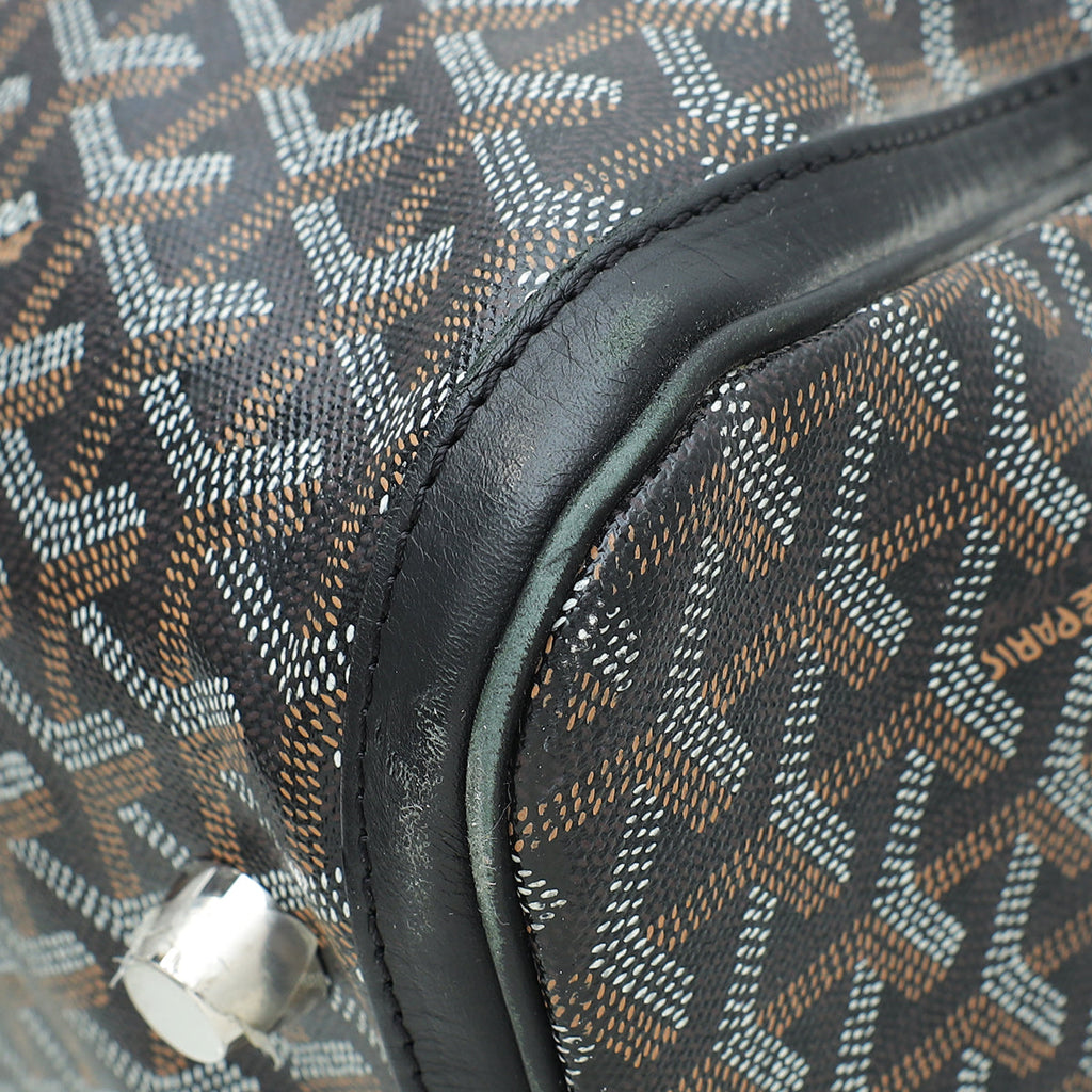 Goyard Black Goyardine Croisiere Boston 55 Bag