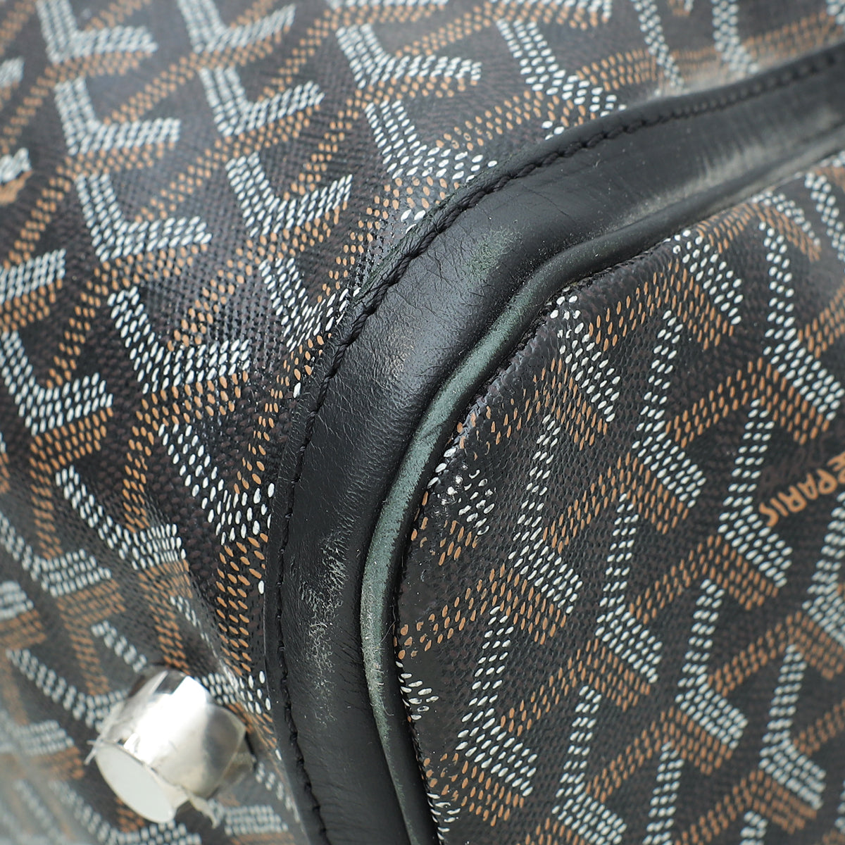 Goyard Black Goyardine Croisiere Boston 55 Bag