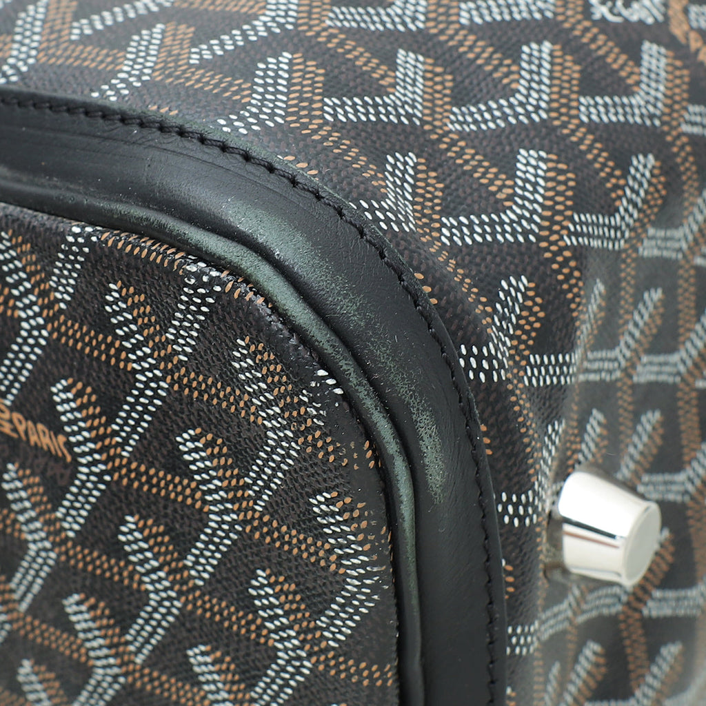 Goyard Black Goyardine Croisiere Boston 55 Bag