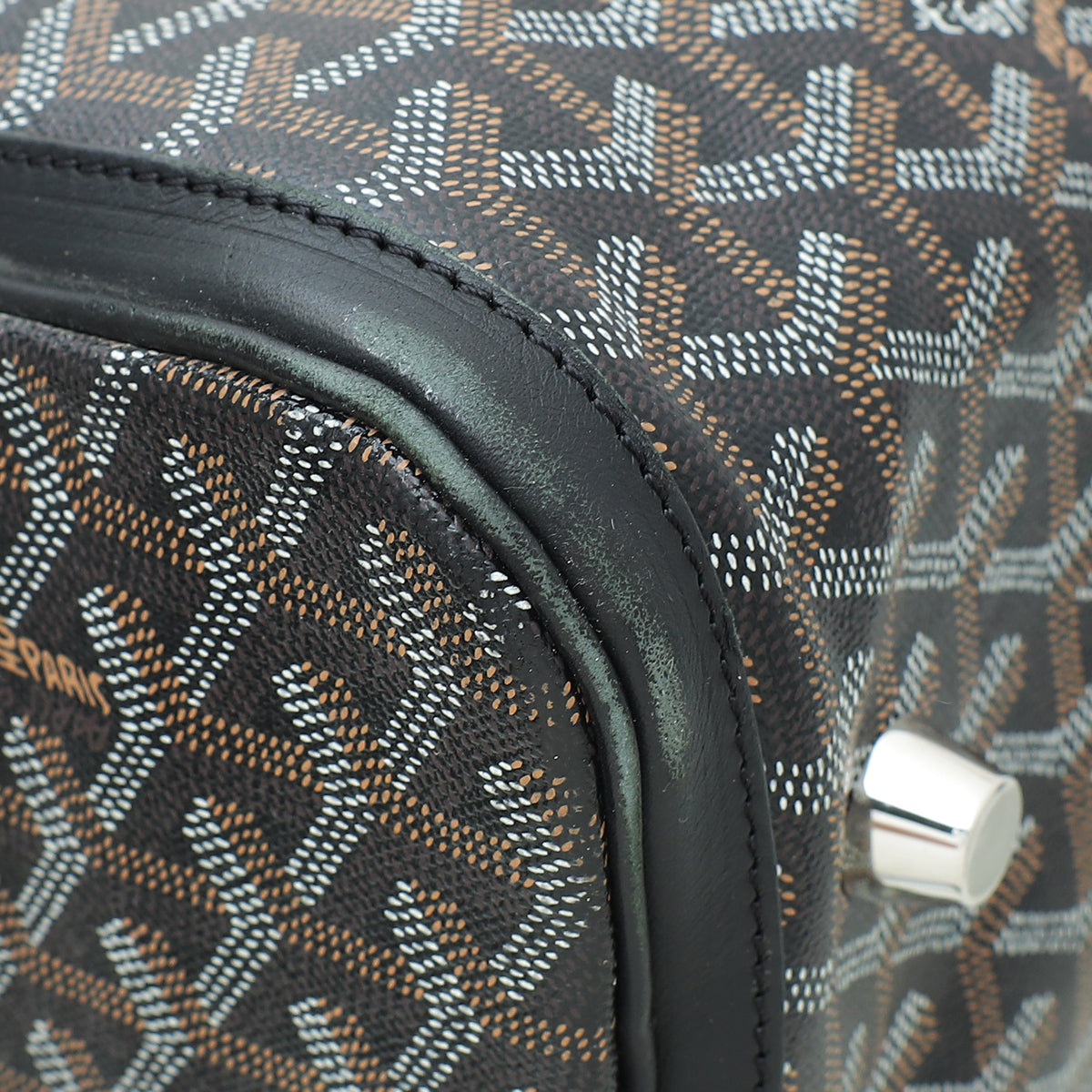 Goyard Black Goyardine Croisiere Boston 55 Bag