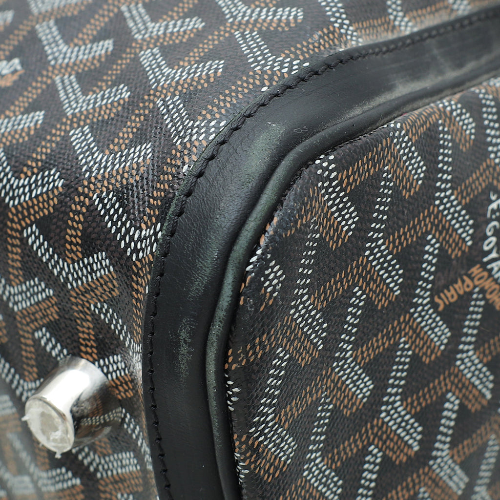 Goyard Black Goyardine Croisiere Boston 55 Bag