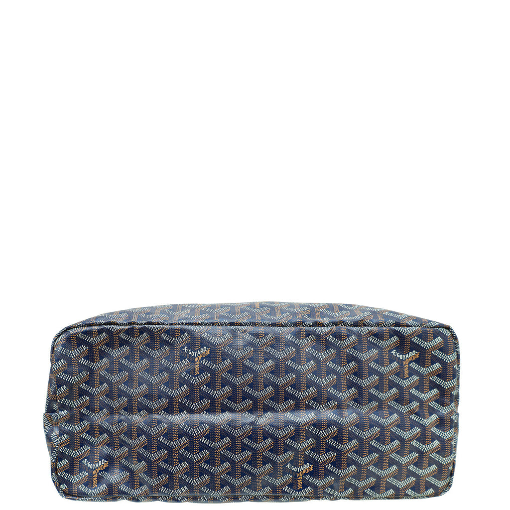 Goyard Navy Blue Goyardine Saint Louis PM Bag