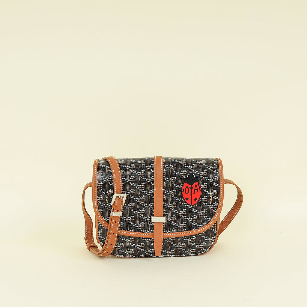 Goyard Bicolor Goyardine Belvedere PM Messenger Bag W/ Bug Print