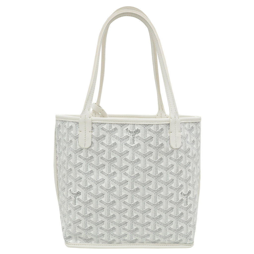 Goyard White Goyardine Anjou Mini Reversible Bag