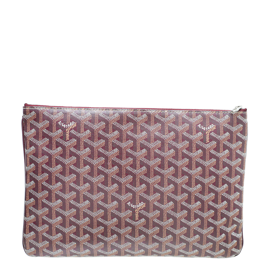 Goyard Burgundy Goyardine Senat MM Pocket Pouch
