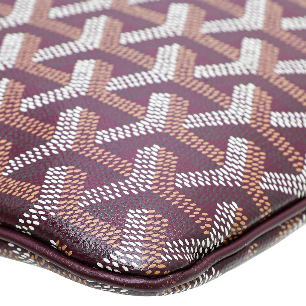 Goyard Burgundy Goyardine Senat MM Pocket Pouch