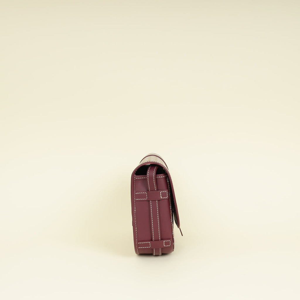 Goyard Burgundy Goyardine Belvedere PM Messenger Bag