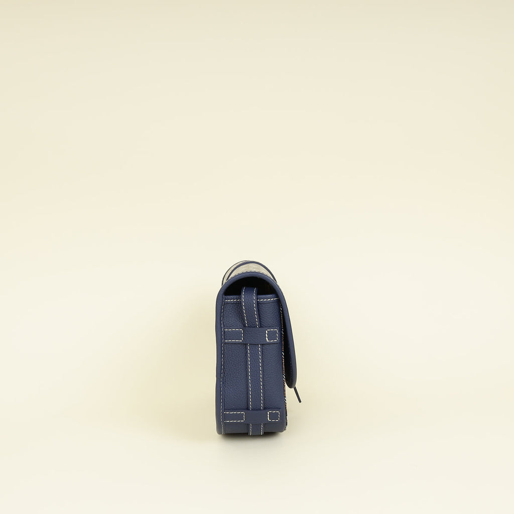 Goyard Navy Blue Goyardine Belvedere PM Messenger Bag