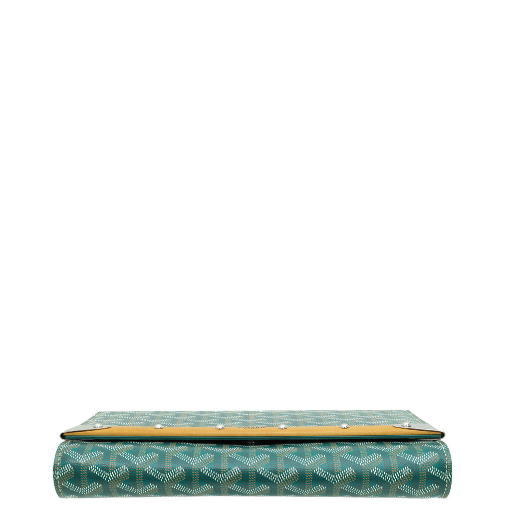 Goyard Green Goyardine Monte-Carlo PM Clutch W/ Strap
