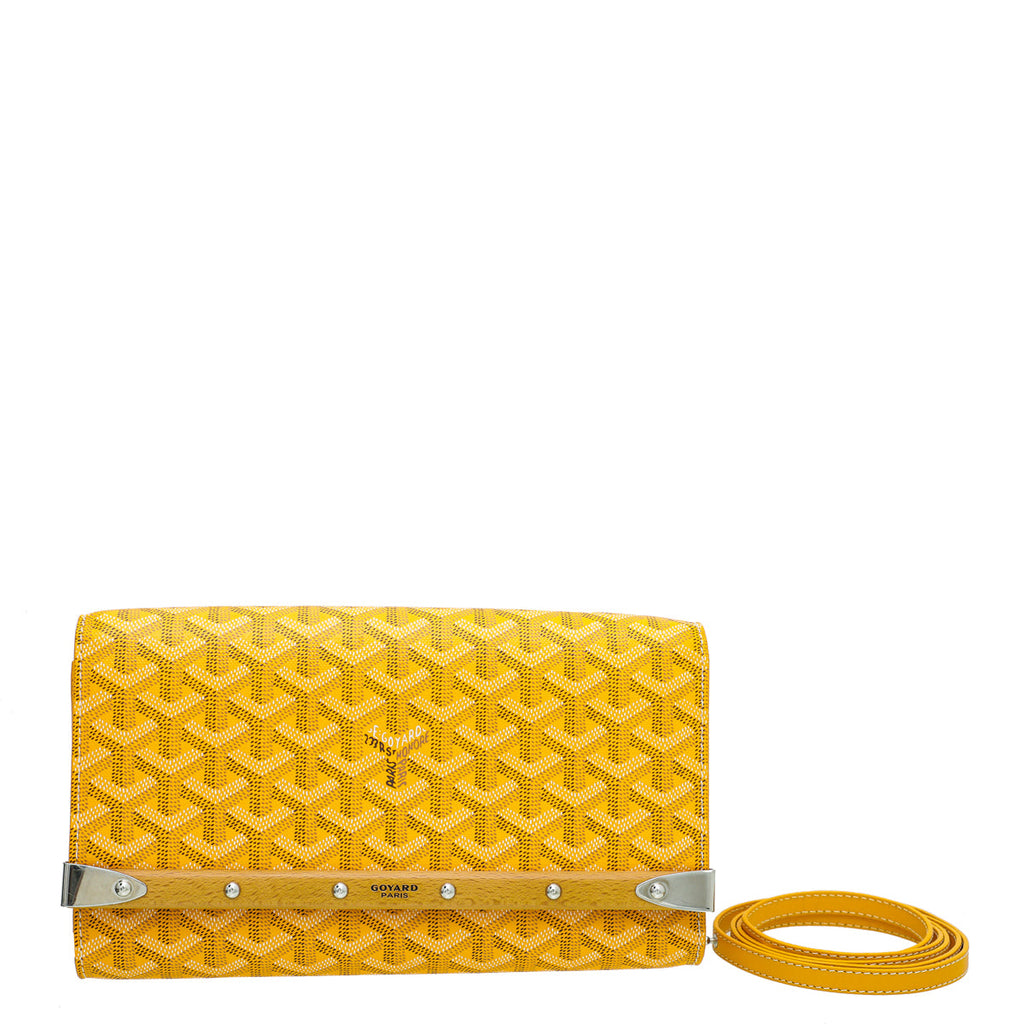 Goyard Yellow Goyardine Monte Carlo Strap Clutch